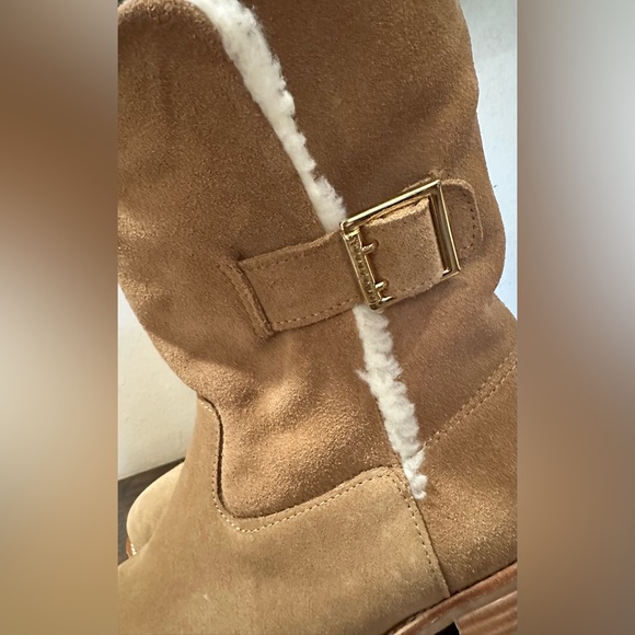 Jack Rogers Womens Sadie Sherpa Faux Suede Faux Shearling Lined Bootie - Picture 4 of 9